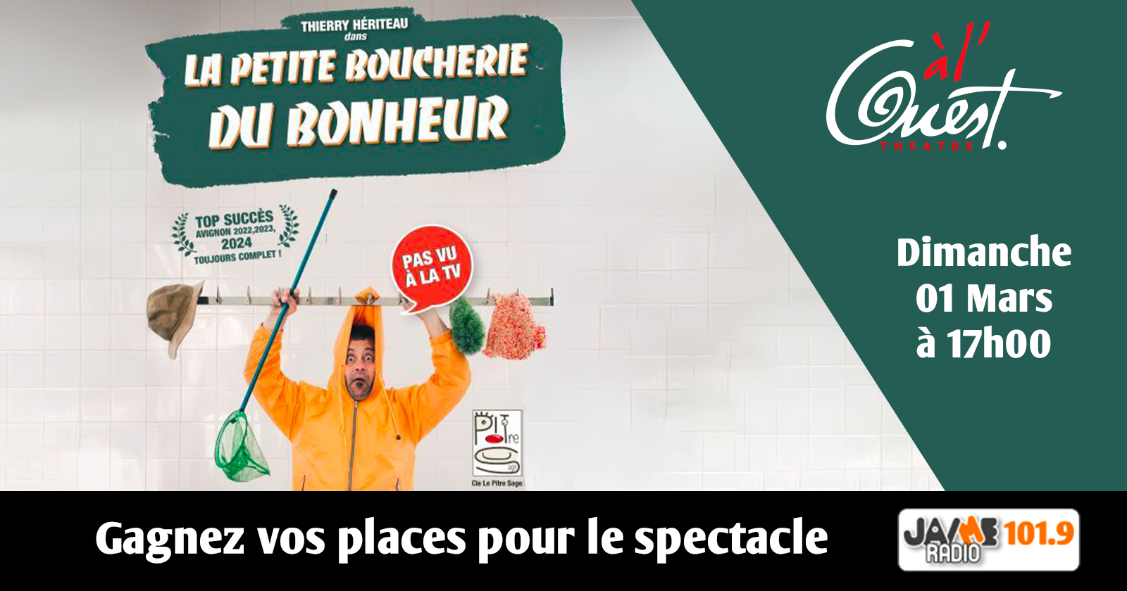 Gagnez vos places pour “La petite boucherie du bonheur” au Théâtre à l’Ouest d’Auray !