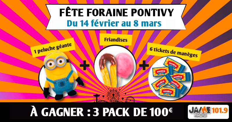 Gagnez votre pack pour la fête foraine de Pontivy d’une valeur de 100 euros !