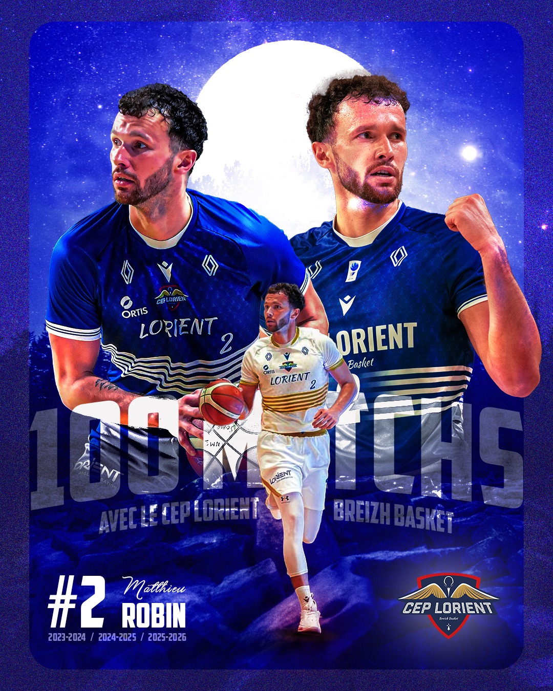 Le capitaine Matthieu Robin dispute son 100e match avec le CEP Lorient face à Chartres à Kervaric.