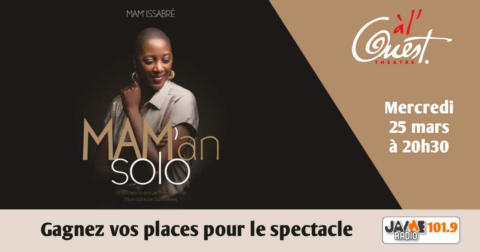 Gagnez vos places pour voir “Mam’an Solo” au Théâtre à l’Ouest d’Auray !