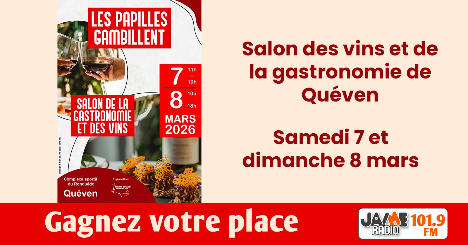 Gagnez vos places pour le salon “Les Papilles Gambillent” à Quéven !