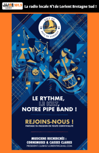 Le Club Kilt du Pays de Lorient recherche des musiciens. Cornemuse ou caisse claire, rejoignez une équipe passionnée.