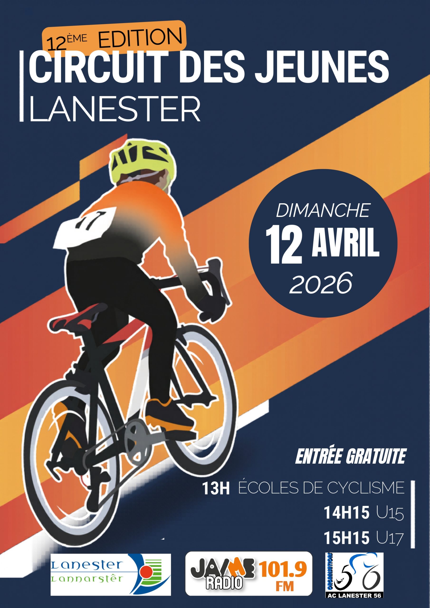Le Circuit des Jeunes revient à Lanester le 12 avril 2026. Une compétition cycliste pour les jeunes avec un parcours dynamique et accessible au public.
