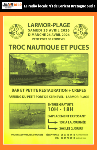 Le troc nautique de Larmor-Plage se tient les 25 et 26 avril au port de Kernével avec puces, exposants et animations.