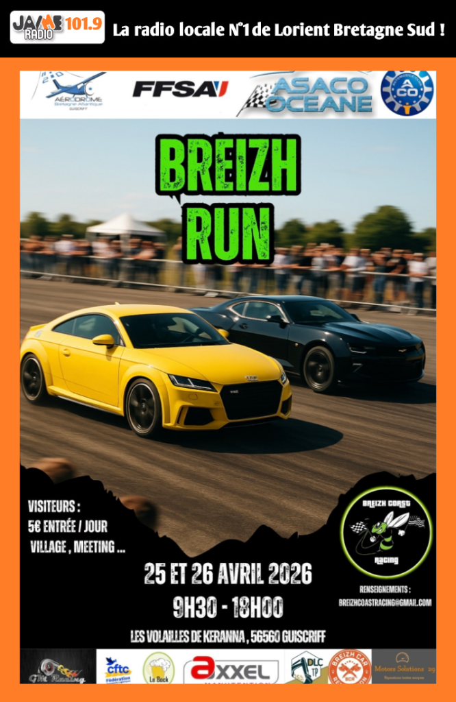 Le Breizh Run revient à Guiscriff les 25 et 26 avril 2026 avec des runs automobiles spectaculaires et des animations pour tous.
