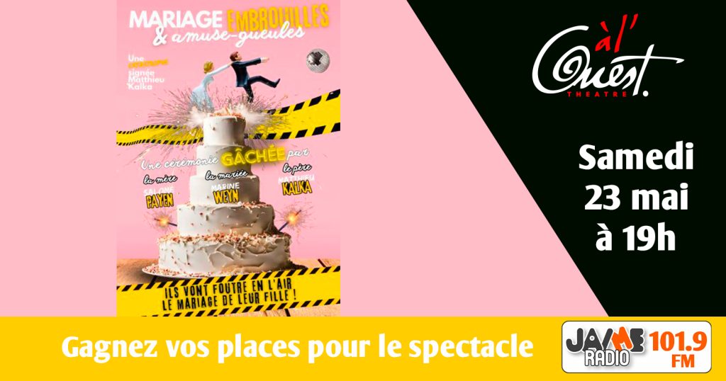 Gagnez vos places pour voir “Mariage, Embrouilles et Amuse-gueules” au Théâtre à l’Ouest d’Auray !