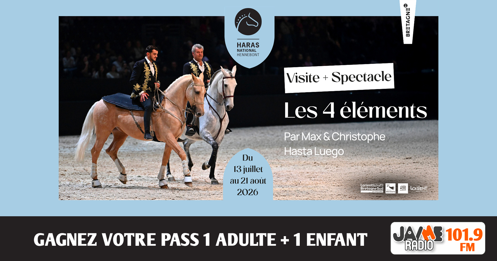 Gagnez votre pass pour le spectacle du Haras d’Hennebont !