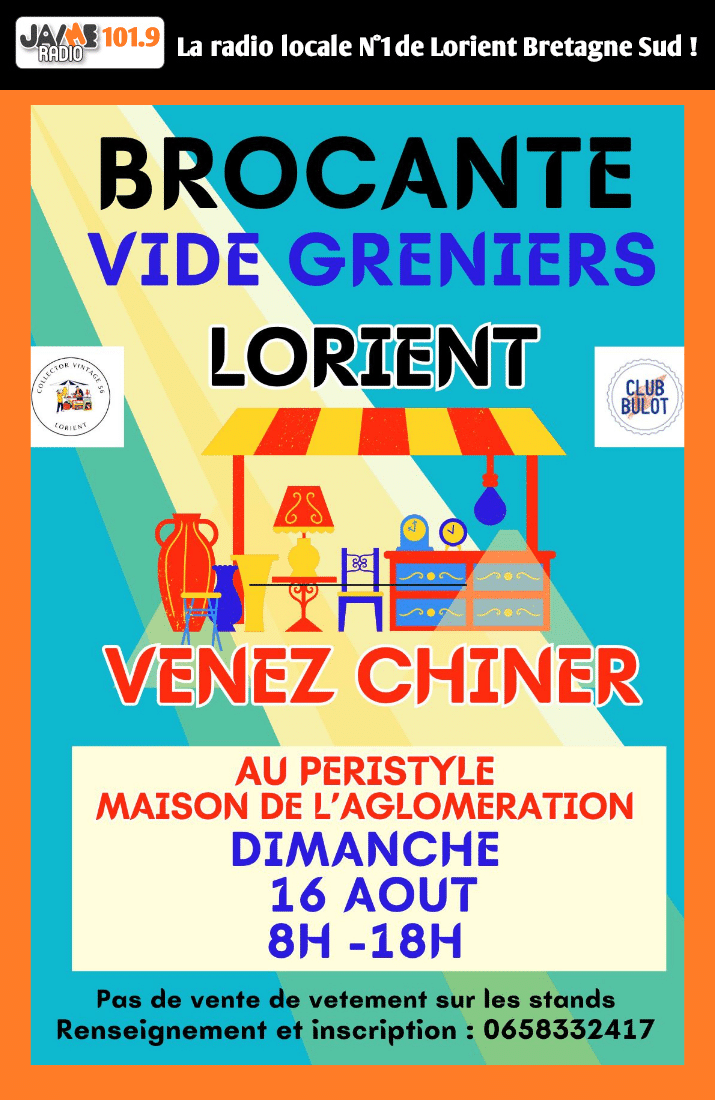 La brocante vide-grenier Collector Vintage 56 revient dimanche 16 août au Péristyle à Lorient. Entrée gratuite de 8h à 18h.