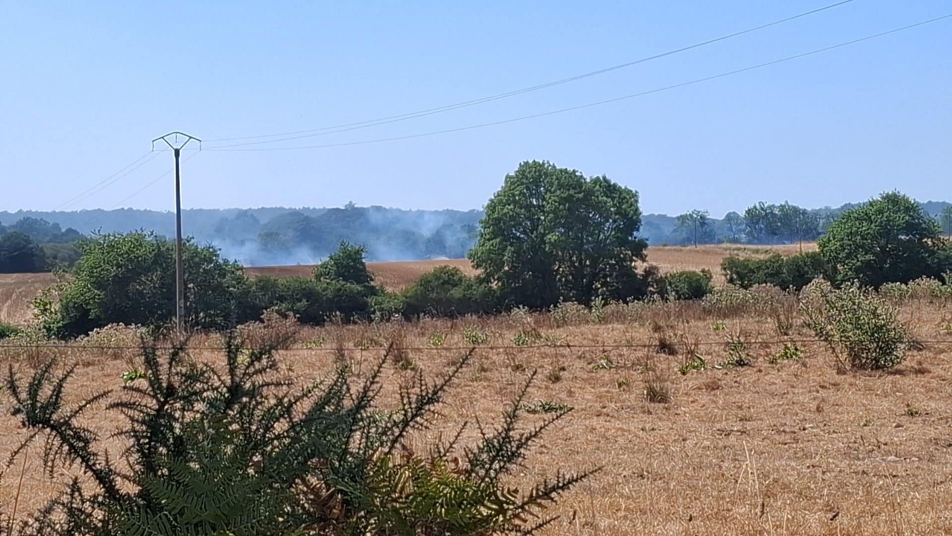 Locoal-Mendon : un incendie en cours, déjà quatre hectares détruits