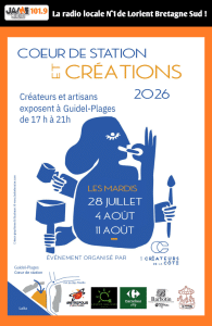Découvrez Cœur de Station et Création les 28 juillet, 4 et 11 août à Guidel-Plages avec les Créateurs de la Côte.