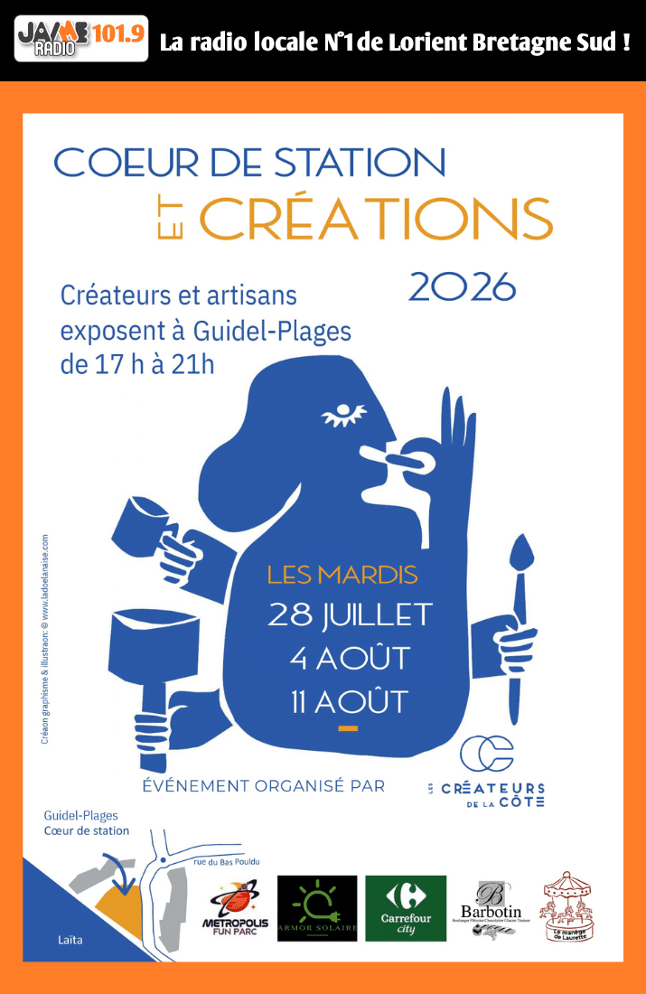 Découvrez Cœur de Station et Création les 28 juillet, 4 et 11 août à Guidel-Plages avec les Créateurs de la Côte.