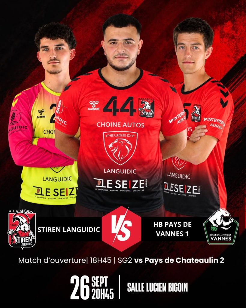 Le Stiren Languidic Handball reçoit le HB Pays de Vannes le samedi 26 septembre à 20h45, salle Lucien Bigoin, pour son deuxième match de la saison.