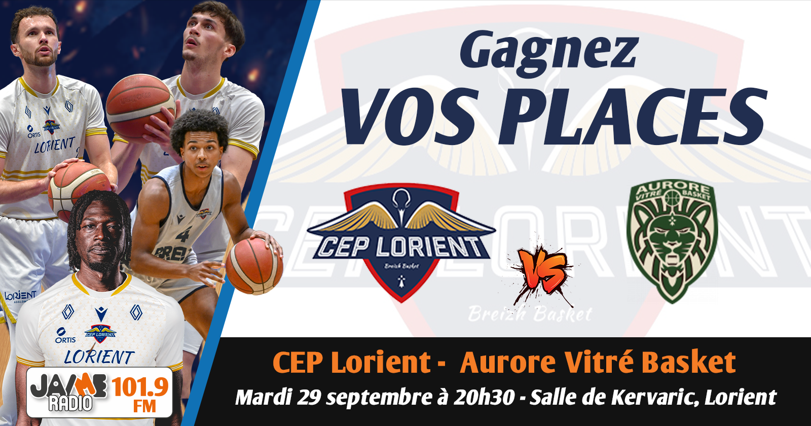 CEP Lorient - Vitré : gagnez vos places pour le match - Jaimeradio