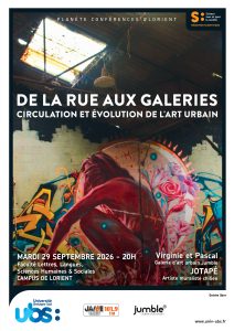 Lorient accueille une conférence sur l’évolution de l’art urbain le 29 septembre, avec le muraliste chilien Jotapé et la galerie Jumble.