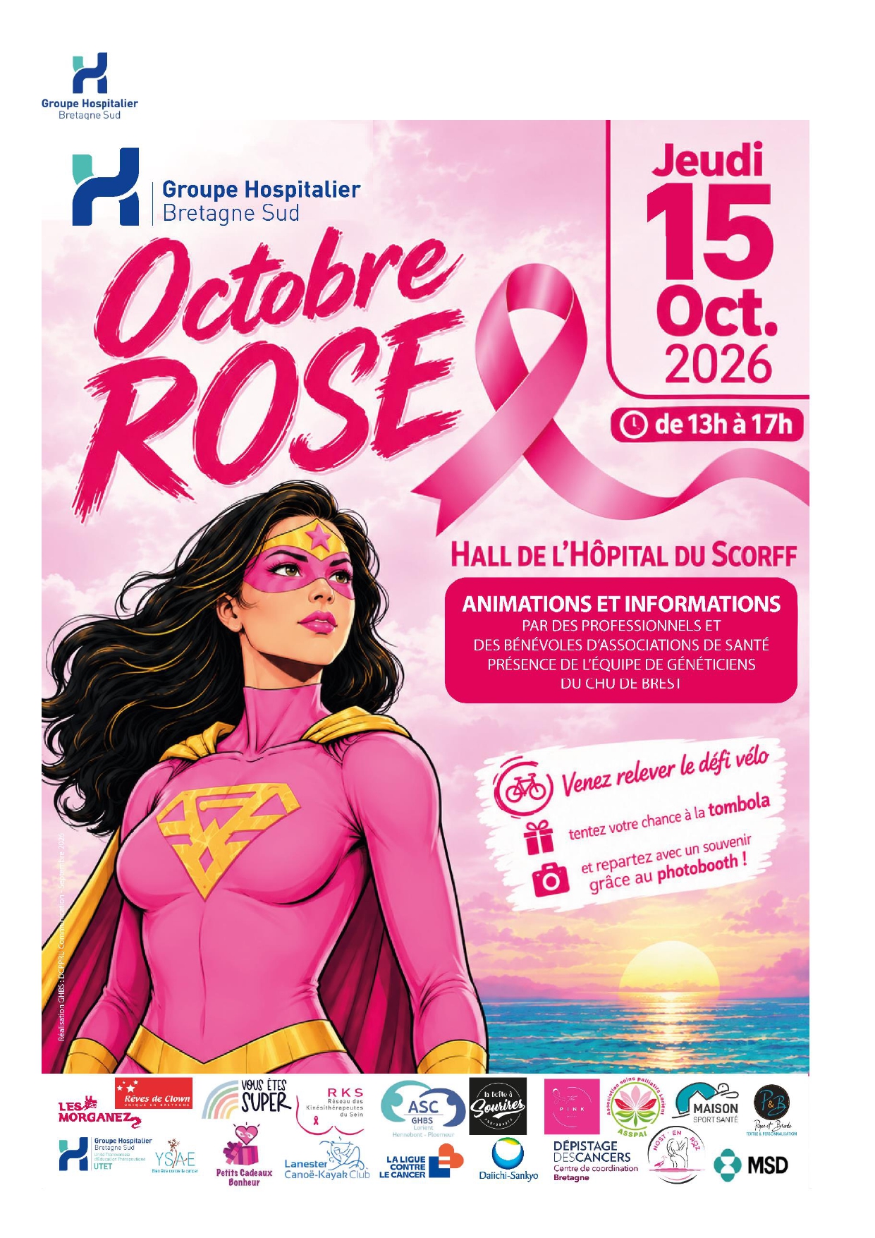 Octobre Rose, Hôpital du Scorff, GHBS, cancer du sein, dépistage, prévention, santé, parcours sein, Lorient, Morbihan, JAIME Radio, Jaimeradio