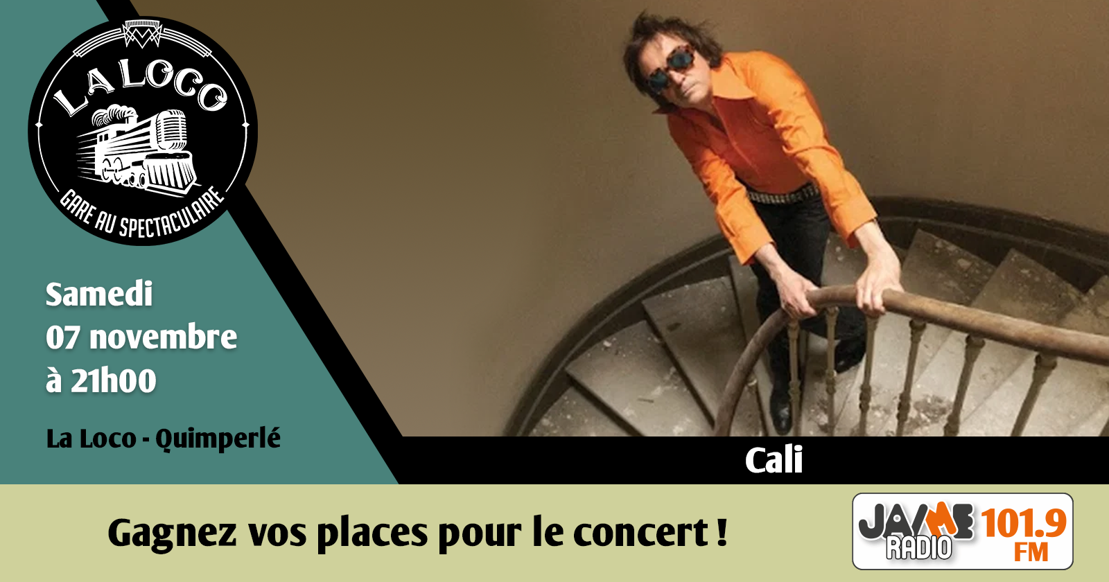 Cali à La Loco de Quimperlé : gagnez vos places pour son concert - Jaimeradio