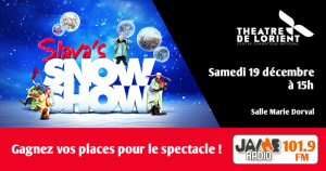 JAIME Radio et le Théâtre de Lorient vous offrent vos places pour Slava’s Snowshow, le spectacle féerique à découvrir en famille samedi 19 décembre à 15h.