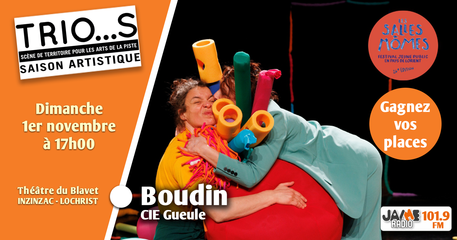 Boudin au Théâtre du Blavet : gagnez vos places pour le spectacle - Jaimeradio