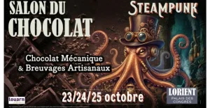 Le Salon du Chocolat de Lorient revient du 23 au 25 octobre avec un univers Steampunk, des ateliers familiaux, des animations gratuites et des artisans locaux.