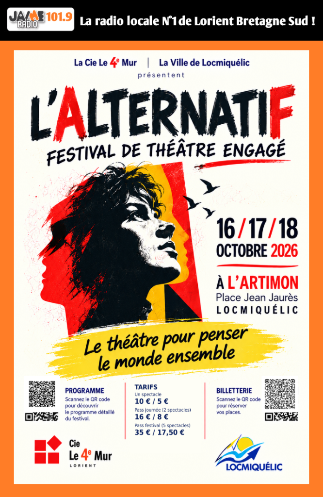 L’ALTERNATIF arrive à Locmiquélic du 16 au 18 octobre 2026 avec cinq spectacles, un concert, une masterclass et des rendez-vous gratuits.