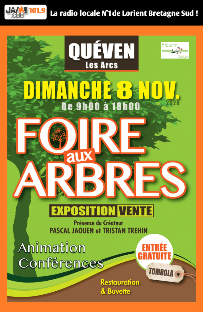 La Foire aux Plantes de Quéven se tient dimanche 8 novembre aux Arcs, de 9h à 18h. Entrée gratuite, artisans, expositions, concours et tombola.