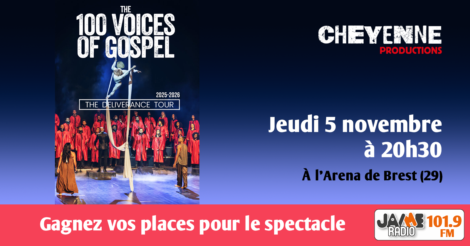 The 100 Voices of Gospel à Brest : gagnez vos places ! - Jaimeradio